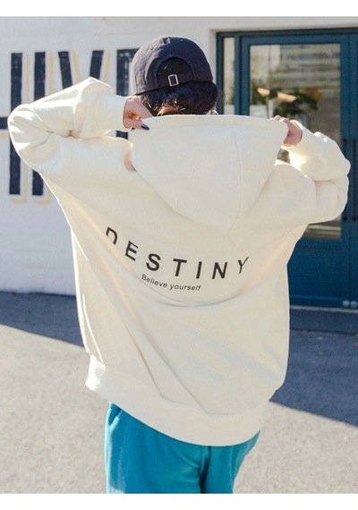 Altamira Unisex Destiny Baskılı Oversize Kapşonlu Sweatshirt 001