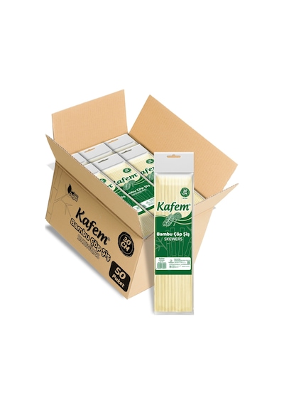 Kafem Bambu Çöp Şiş 30 CM 100 Lü x 50 Paket