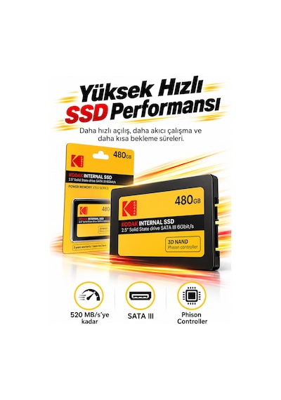 X150 480gb 2.5 İnç Sata Iıı Ssd 520 Mb/s Okuma 500 Mb/s Yazma Hızlı Ssd