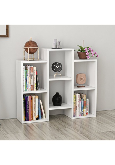 Ece Beyaz Kitaplık Dayanıklı Suntalam Modern Kitap Dolabı