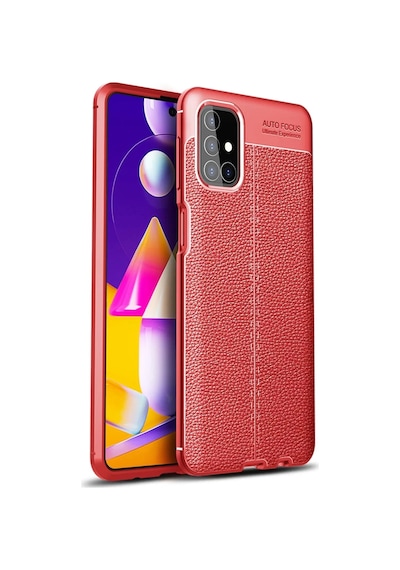 Newface Samsung Galaxy M31s Kılıf Auto Focus Kapak - Kırmızı
