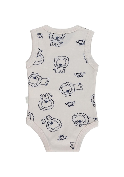 Civil Baby Little One Baskılı 0-24 Ay Çıtçıtlı Badi - Ekru