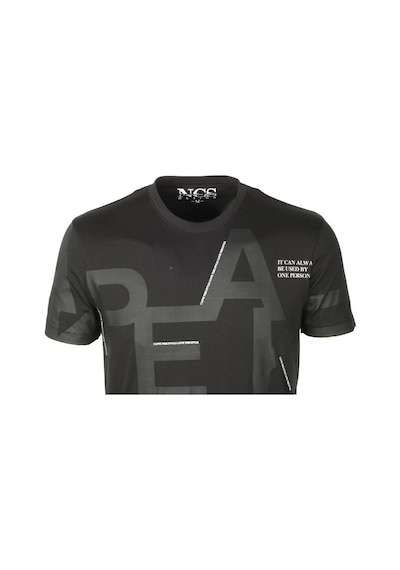 Ncs Siyah Bisiklet Yaka Baskılı Slim Fit Dar Kesim Tshirt 1227-siyah Siyah