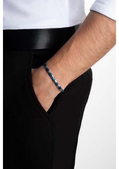 Hematit Taşlı 21 Cm Gümüş Erkek Bileklik Gri 97573189
