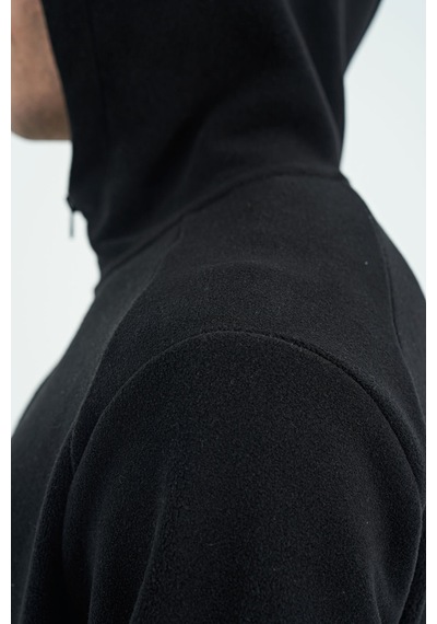 Tommy Life Hektor Siyah Kapüşonlu Polar Erkek Eşofman Takım - 85227 Siyah