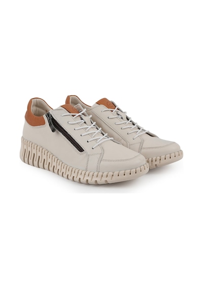 Mamma Mia Kadın Günlük Ayakkabı Hakiki Deri Kalın Dişli Taban Yandan Fermuarlı Bağcıklı Sneaker 26y-7755 Krem-taba Mamma Mia Kadın Günlük Ayakkabı Hakiki Deri Kalın Dişli Taban Yandan Fermuarlı Bağcıklı Sneaker 26y-7755 Krem-taba