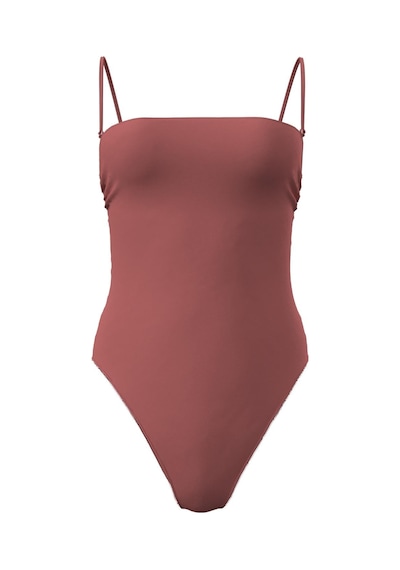 Calvin Klein Kadın Straplez Dusty Cedar Tek Parça Mayo-13390 Dusty Cedar