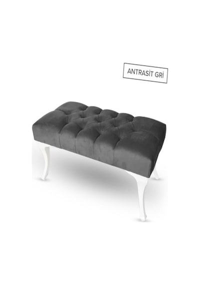 Hünkar Puf Bench Gri 90 Cm. 1. Sınıf Silinebilir Kumaş Antrasit Gri