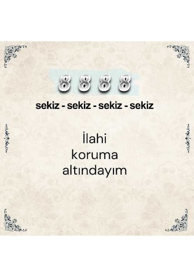 8888 İlahi Koruma Sayı Sekans Anahtarlık M2