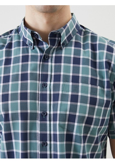 Lcwaıkıkı Classic Yeşil Regular Fit Armürlü Cepli Erkek Gömlek