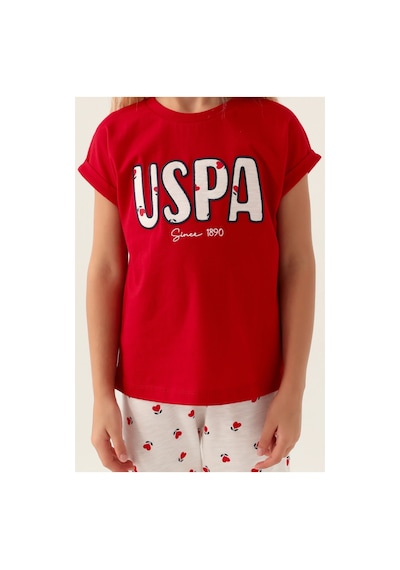 U.s. Polo Assn. Lisanslı Text Printed Kırmızı Kız Çocuk Pijama Takımı Kırmızı, Sarı U.s. Polo Assn. Lisanslı Text Printed Kırmızı Kız Çocuk Pijama Takımı Kırmızı, Sarı