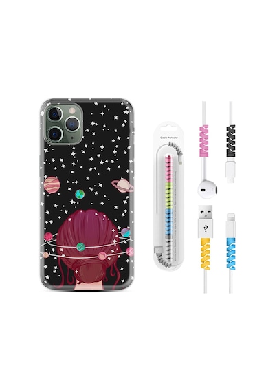 Apple Uyumlu iPhone 12 Pro Max Kılıf Kablo Koruyuculu Space Woman 1311