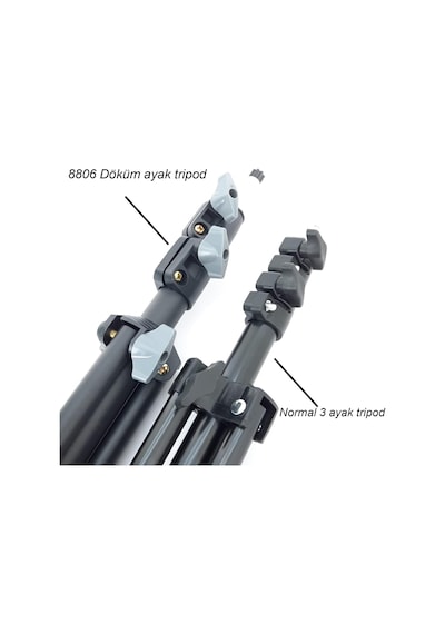 Tripod Kamera Işık Ayağı Döküm Demir 940gr Fotoğraf Makinesi Kamera 70 Cm-210 Cm Açılabilir Kat