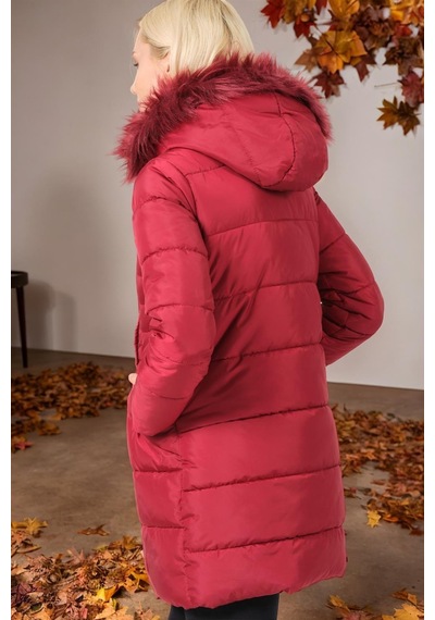 Z6745 Dewberry Bayan Kaban-düz Bordo-düz Bordo