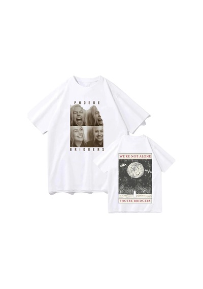 Tarzsokak Beyaz Phoebe Bridgers Saf Lu Ay Şarkısı Grafik Tees Y2k Yuvarlak Boyun Emo Halk R