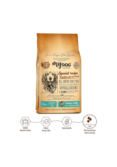 Mydog Az Tahıllı Somon Balıklı Yavru Köpek Maması 12kg