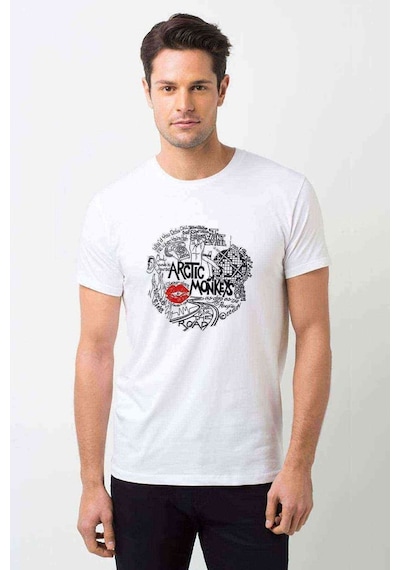 Arctic Monkeys Songs Baskılı Beyaz Erkek Tshirt (529014768)