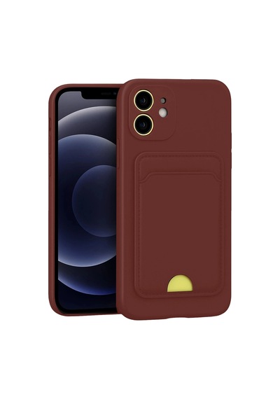 Mey İthalat Apple iPhone Uyumlu 11 Kılıf Kelvin Kartvizitli Silikon - Bordo