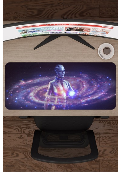 Mass Effect Kaymaz Dikişli Kauçuk Oyuncu Mousepad V4 - 70x30 Xl Gaming Mouse Pad Fare Altlığı