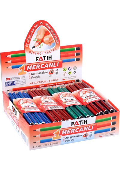 Fatih 12010 Mercanlı Kurşun Kalem 144 Adet Karışık/çok Renkli