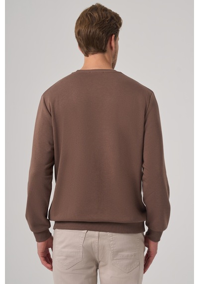Morven Erkek Kahve Basic Bisiklet Yaka Sweatshirt 26ks063001400 Kahve