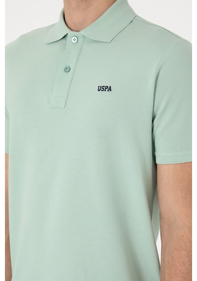 U.S. Polo Assn. Erkek Regular Fit Polo Yaka Su Yeşili Basic Tişört 50306007-VR048