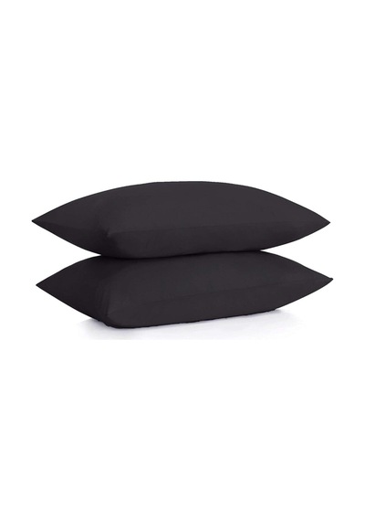 Lionas %100 Pamuklu Ranforce Yastık Kılıfı - Siyah - 2'li Set 50x70 - Siyah
