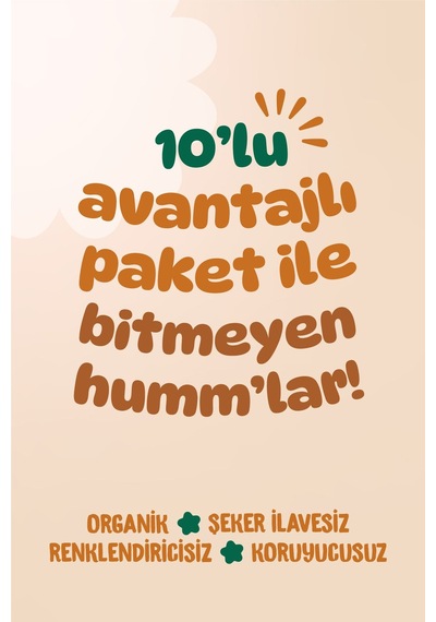 Hummorganic Organik Tatlı Atıştırmalık Paketi - 10 adet (6 çeşit)