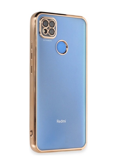 Xiaomi Redmi 9c Kılıf Razer Lensli Silikon - Gold Altın