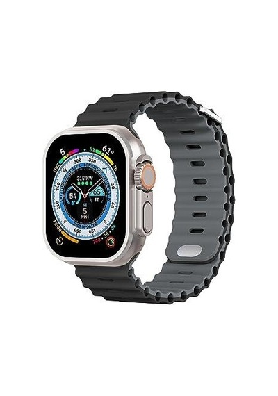Apple Uyumlu Watch 42mm 44mm 45mm 49mm 1/2/3/4/5/6/se/7/8/ultra Akıllı Saat Ocean Kordon Ve Kayışı Koyu Gri