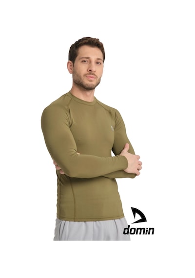 Hnc Sport Erkek Uzun Kol Haki Rahat Fit Compression Spor Body Tshirt