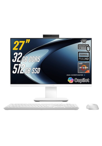 Asus ExpertCenter P600 PM670KA-WPE0120 Ryzen AI 7 350 32 GB 512 GB 27" Free Dos AIO Masaüstü Bilgisayar