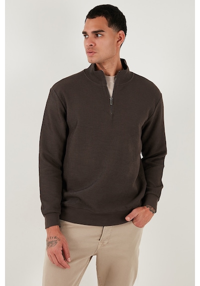 Buratti Pamuklu Regular Fit Yarım Fermuarlı Dik Yaka Erkek Sweat 5905716 Koyu Kahve Buratti Pamuklu Regular Fit Yarım Fermuarlı Dik Yaka Erkek Sweat 5905716 Koyu Kahve