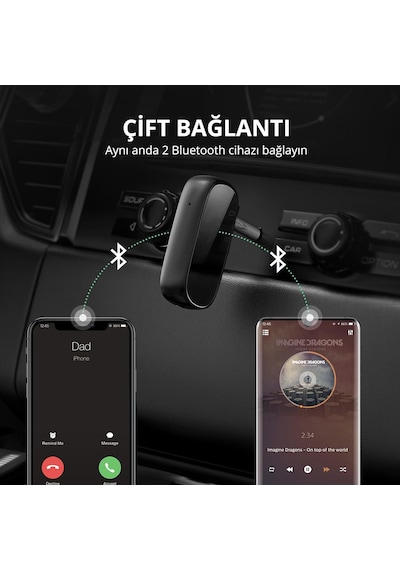 Ugreen Aptx Destekli Bluetooth 5.0 Audio Receiver Alıcı, 70304