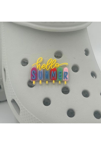 Crocs Terlik Süsü Ve Aksesuarı , Çanta Süsü Jibbitz 3d Hello Summer 02 Logo Aksesuar Mor-mavi-yeşil-pembe-şeffaf-hardal Crocs Terlik Süsü Ve Aksesuarı , Çanta Süsü Jibbitz 3d Hello Summer 02 Logo Aksesuar Mor-mavi-yeşil-pembe-şeffaf-hardal