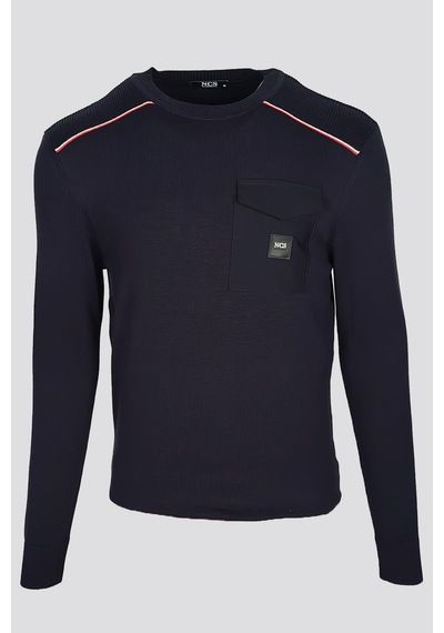 Ncs Jeans Erkek Triko Bisiklet Yaka Cep Detaylı Lacivert 3753 Lacivert