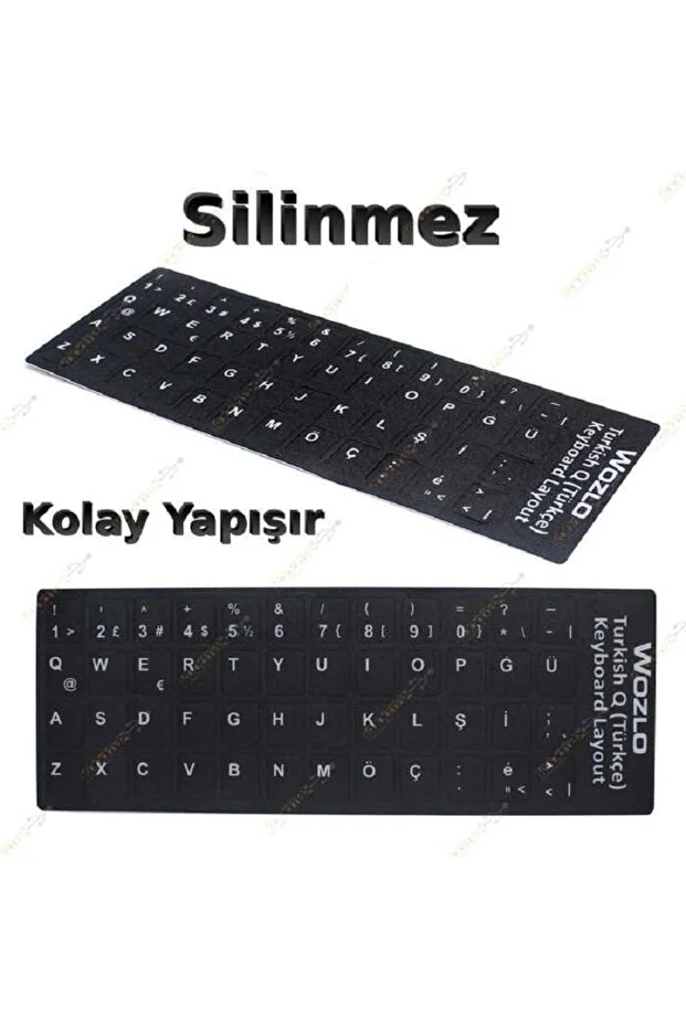 1 Adet Türkçe Q Klavye Etiketi Laptop Pc Sticker Kaliteli Pvc-keyboard Sticker Pvc Harf Çıkartmaları Siyah