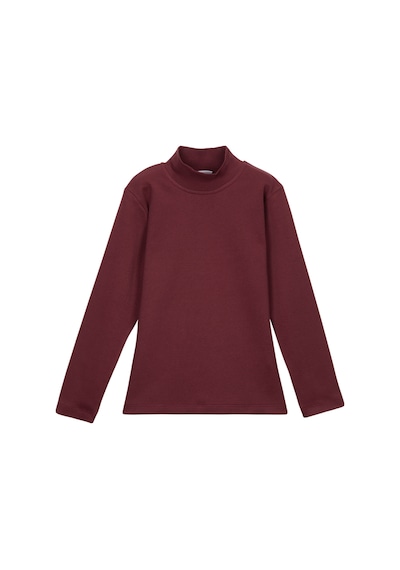 Lovetti Bordo Kız Çocuk Yarım Balıkçı Uzun Kol Tişört Bordo