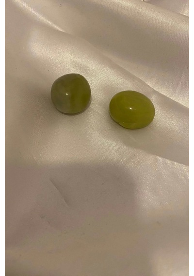 Doğaltaş Zebercet Olivin Peridot Taşı Enerji Taşı Bereket Kalp Çakra 2 Adet