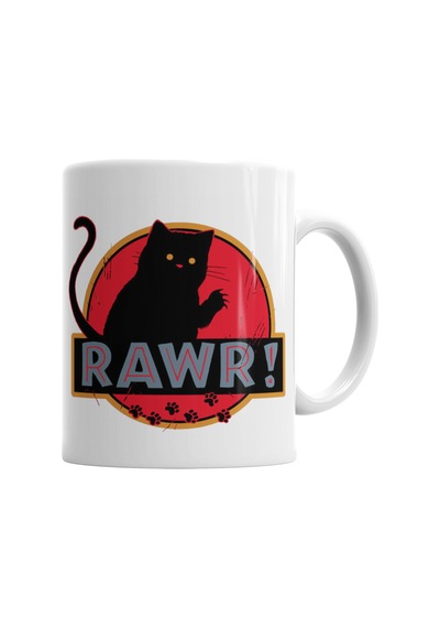 Kedi Cat Rawr Kupa Bardak Porselen Karışık