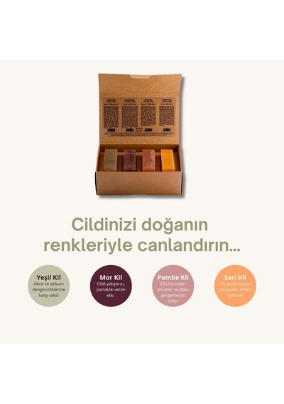 Kadın Kil Sabunu Seti 4x120 Gr - Yağlı, Hassas Ve Olgun Ciltler İçin Doğal Kil Sabunları Yüz, Vücut Ve Saç Bakımı Diğer