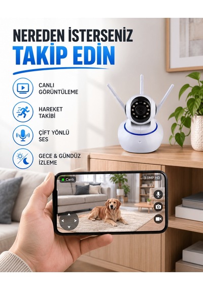 Akıllı Ip Güvenlik Kamerası 1080p Hd, Gece Görüşlü, Hareket Algılamalı Yeni Nesil Diğer
