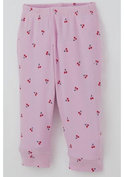 Breeze Kız Bebek Pijama Takımı Omuzdan Patlı Kiraz Desenli 4 Ay-1 Yaş, Pembe Pembe