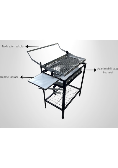 Taklalı Mangal Barbekü Açık Gri