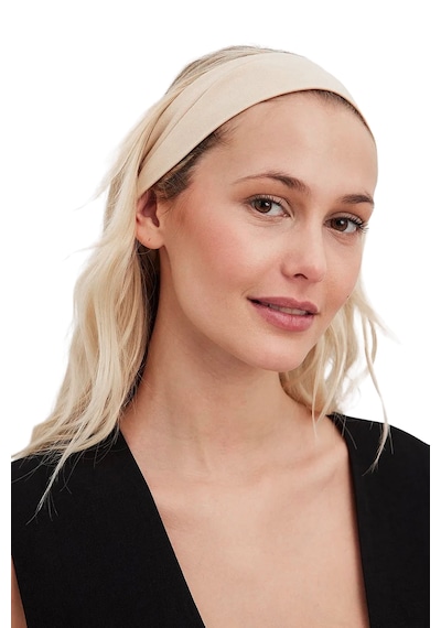 Saç Bandı Pamuk Kadın Bandana Spor Kafa Bandı Headband Krem