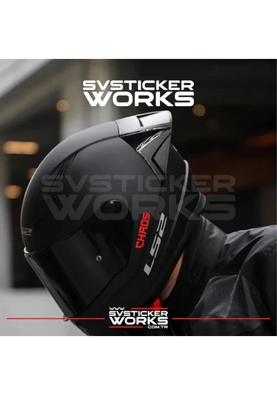 Chaos Vizör Sticker Kask Vizör Sticker Tüm Kasklar Uyumlu 1 Adet Kırmızı