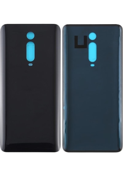 Xiaomi Mi 9t Logolu Pil Kapağı - Lens Hariç - Siyah Siyah