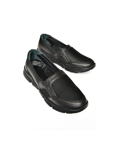 Fox Shoesp555070303 Siyah Hakiki Deri Comfort Ortopedik Taban Kadın Ayakkabı Siyah