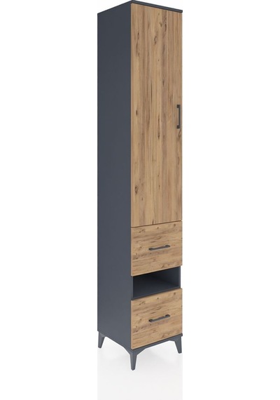 Hyperion Dolap 3 Raflı 2 Çekmeceli Tek Askılı 44x44x243 Antrasit-çam Antrasit Hyperion Dolap 3 Raflı 2 Çekmeceli Tek Askılı 44x44x243 Antrasit-çam Antrasit