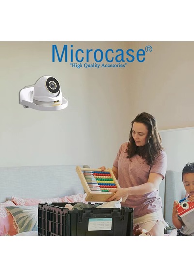 Microcase Sert Abs Plastik Yapışkanlı Duvara Monte Çok Amaçlı Kamera Standı Askılığı Al5456